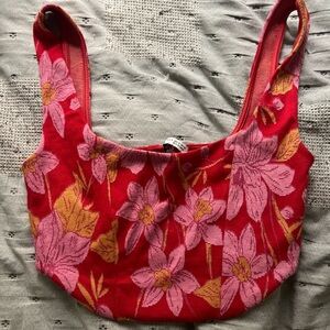 Zara Red/ Pink Floral Crop Top